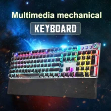 AULA 2068 F2088 Mechanical Keyboard 104keys Blue Switch Red Switch Gaming Keyboards for Tablet Desktop Russian Hebrew Arabic