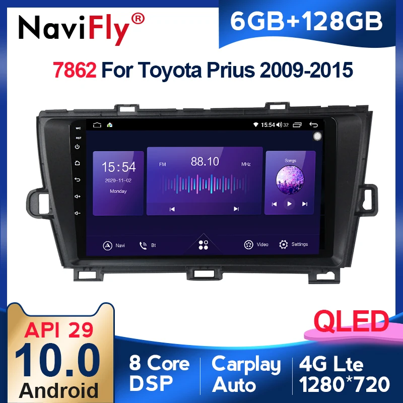 6G + 128G автомобильный стерео для Toyota PRIUS 2009 2015 Восьмиядерный Android 10 Автомобильный GPS