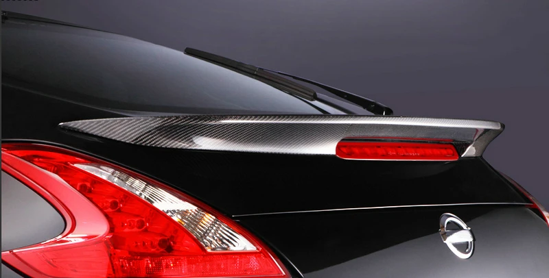 Для Nissan 2009 на 370Z Z34 VRS Стиль углеродного волокна заднее крыло база глянцевая отделка спойлер багажника губное Волокно сплиттер комплект режущих насадок отделка