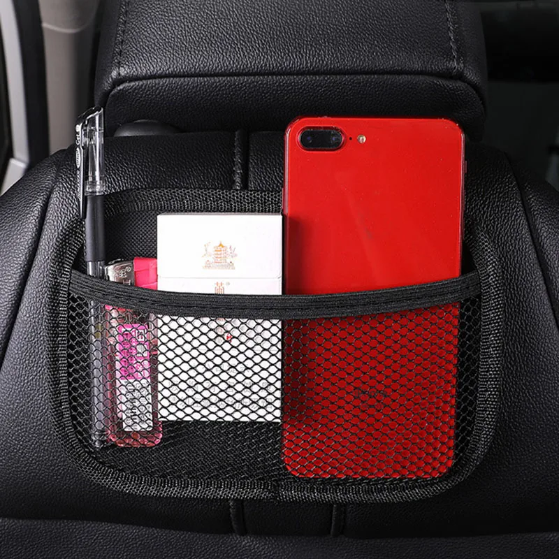 Car Back Rear Trunk Storage Net Seat Double Layer Elastic String Magic Sticker Mesh Bag Auto Organizer | Автомобили и мотоциклы