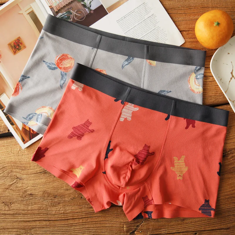 Забавная Футболка с принтом Нижнее белье Мужские трусы-боксеры модальный хлопок