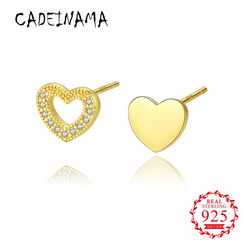 CADEINAMA модные женские настоящие одноцветные 925 пробы серебряные серьги гвоздики