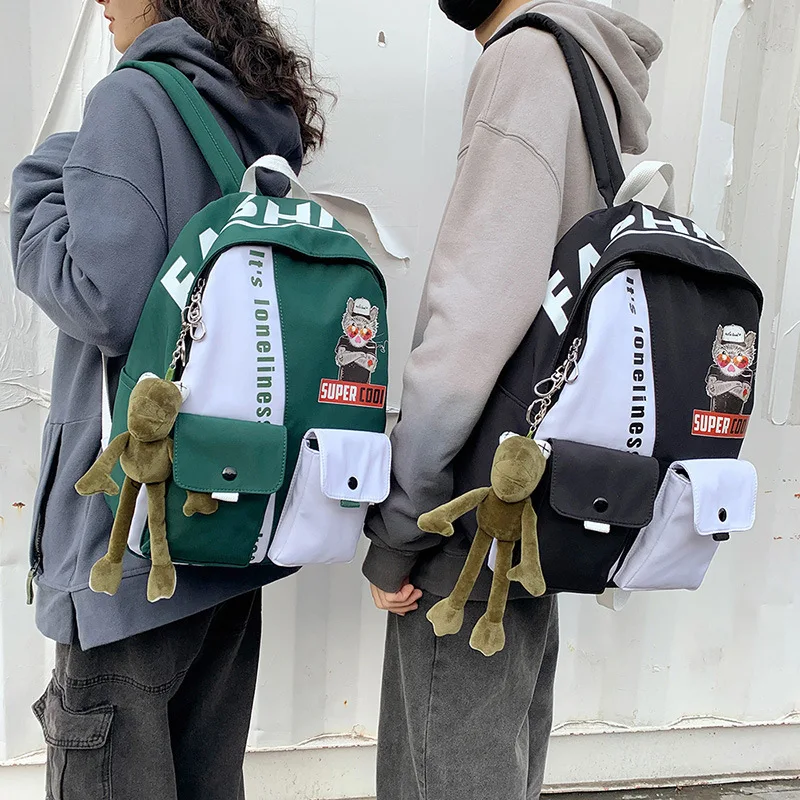 

Leisure campus backpack men women letter school bag teenage big bags for women 2020 designer travel couple backpacks unisex new