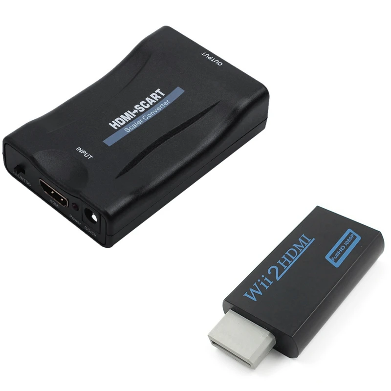 1 шт. HDMI на SCART адаптер 1080P видео о конвертер &amp 3 5 мм o Выход Джек Wii к 2HDMI |