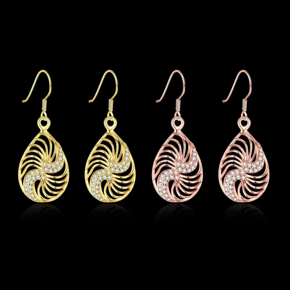

Gold Hollow Out Round Earrings Zircon Earrings E014-a Ear Rings for Women Korean Earrings Gold Hoop Earrings 2021
