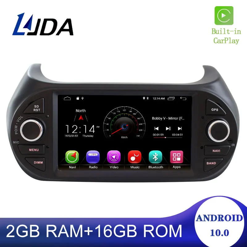 Автомагнитола DSP Carplay 1 din мультимедийная стереосистема на Android 10 для Fiat Fiorino Qubo Citroen