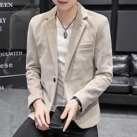 autumn and winter new long sleeve small suit male korean version slim handsome youth fashion casual occupation trend coat 3xl