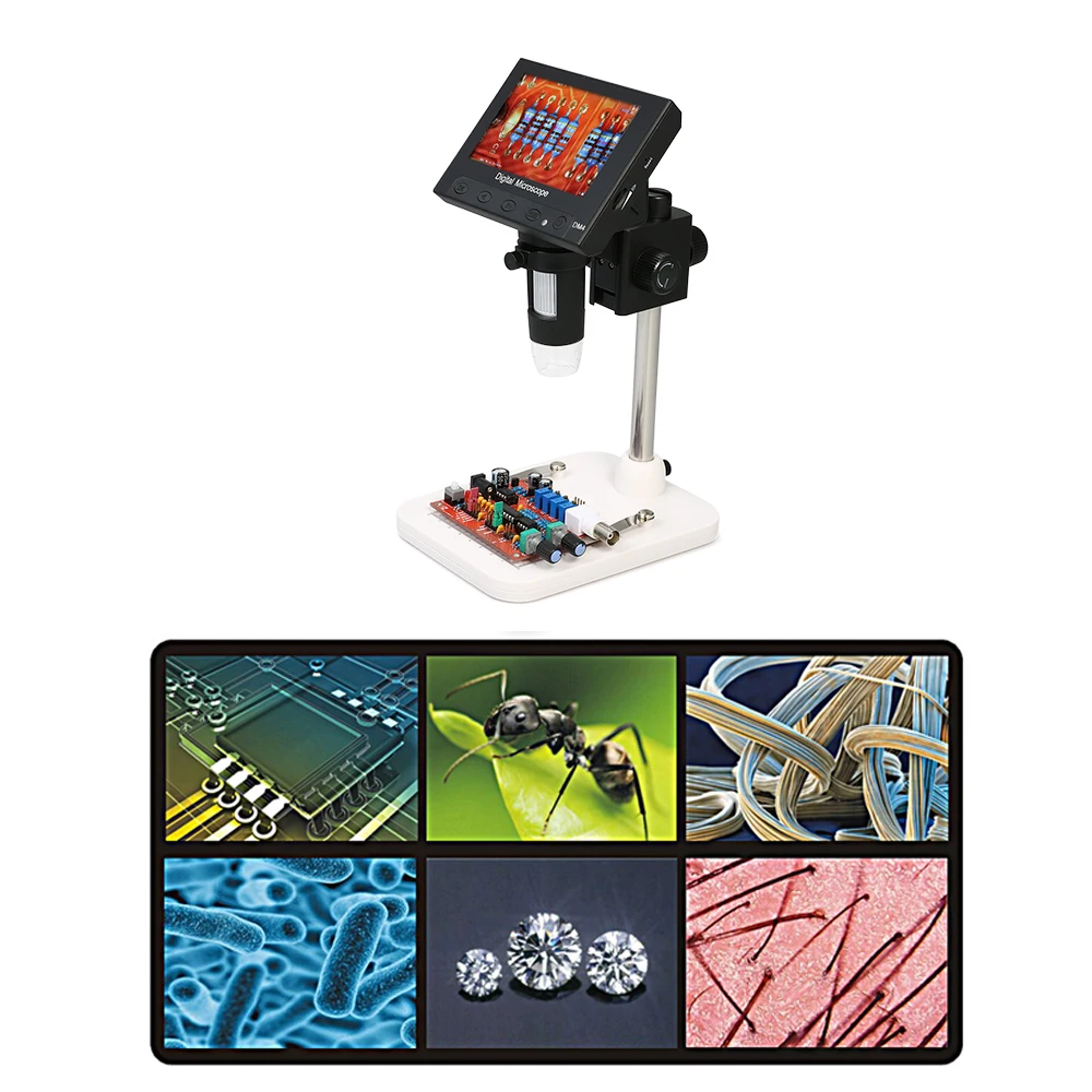 

1000X Magnification 4.3-inch LCD Microscope 720P LED Digital Magnifier with Holder for Circuit Board Repair Soldering Tool