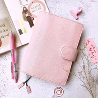 2021 new high quality pink genuine leather journal cover for standard a6 fitted paper book diy diary planner agenda supplies