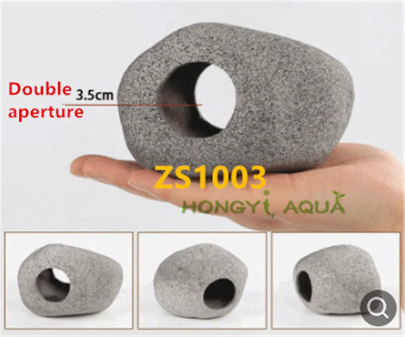 ZS1003 Аквариум для рыбы Ландшафтный глиняный горшок креветки Cixi doging Танк для разведения рыбы гнездо формы рок термометр для аквариума - Color: ZS1003