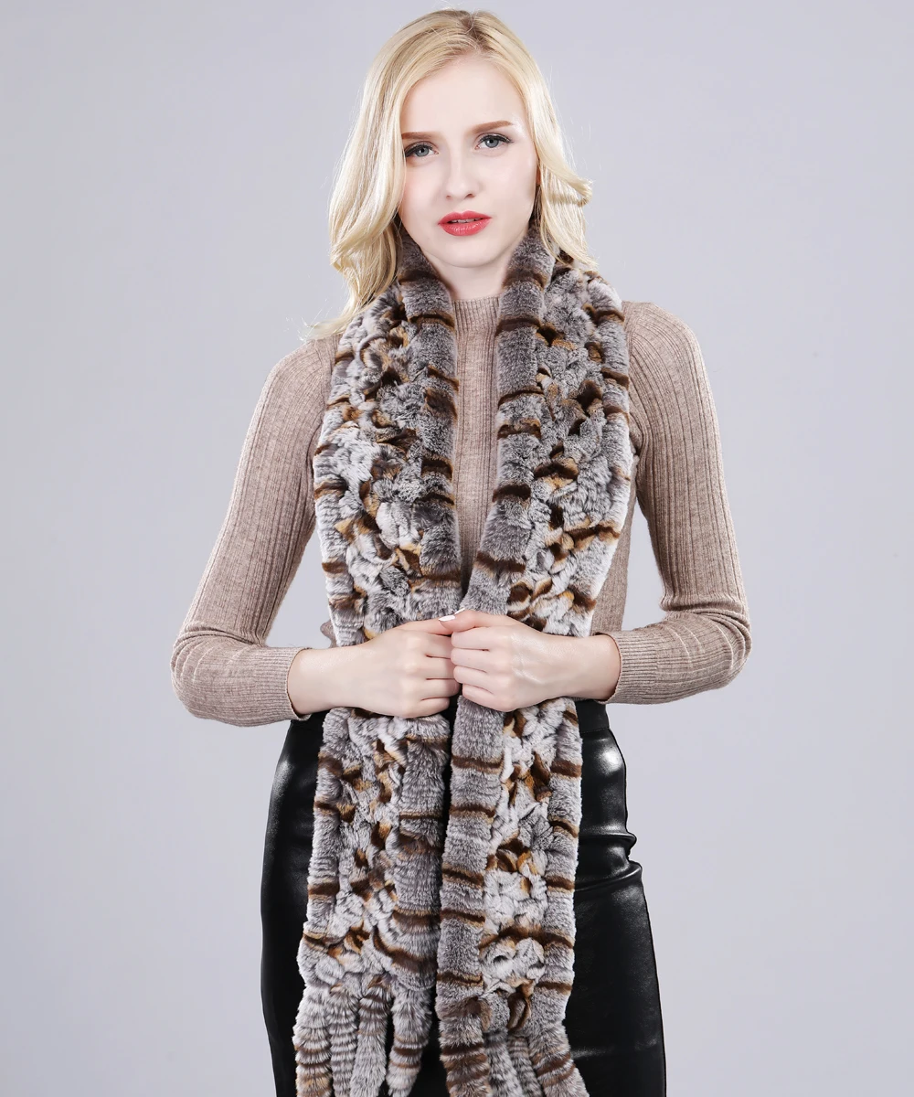 2022 длинный стильный женский зимний Стандартный шарф натуральный мягкий меховой