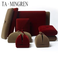 ta mingren new product luxury wedding velvet insert jewelry ring case box customer necklace box