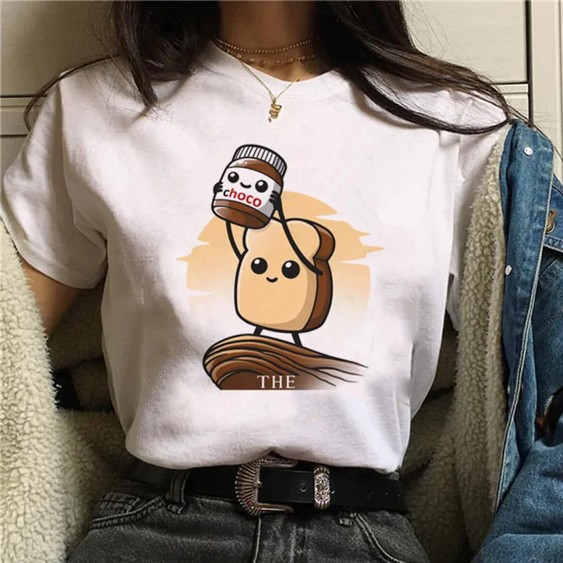 p1574-14-white Nutella Kawaii футболка с принтом женская 90s Harajuku Ullzang модная футболка графическая Милая мультяшная футболка корейский стиль Топ Тройники женские - Цвет: p1574-14-white