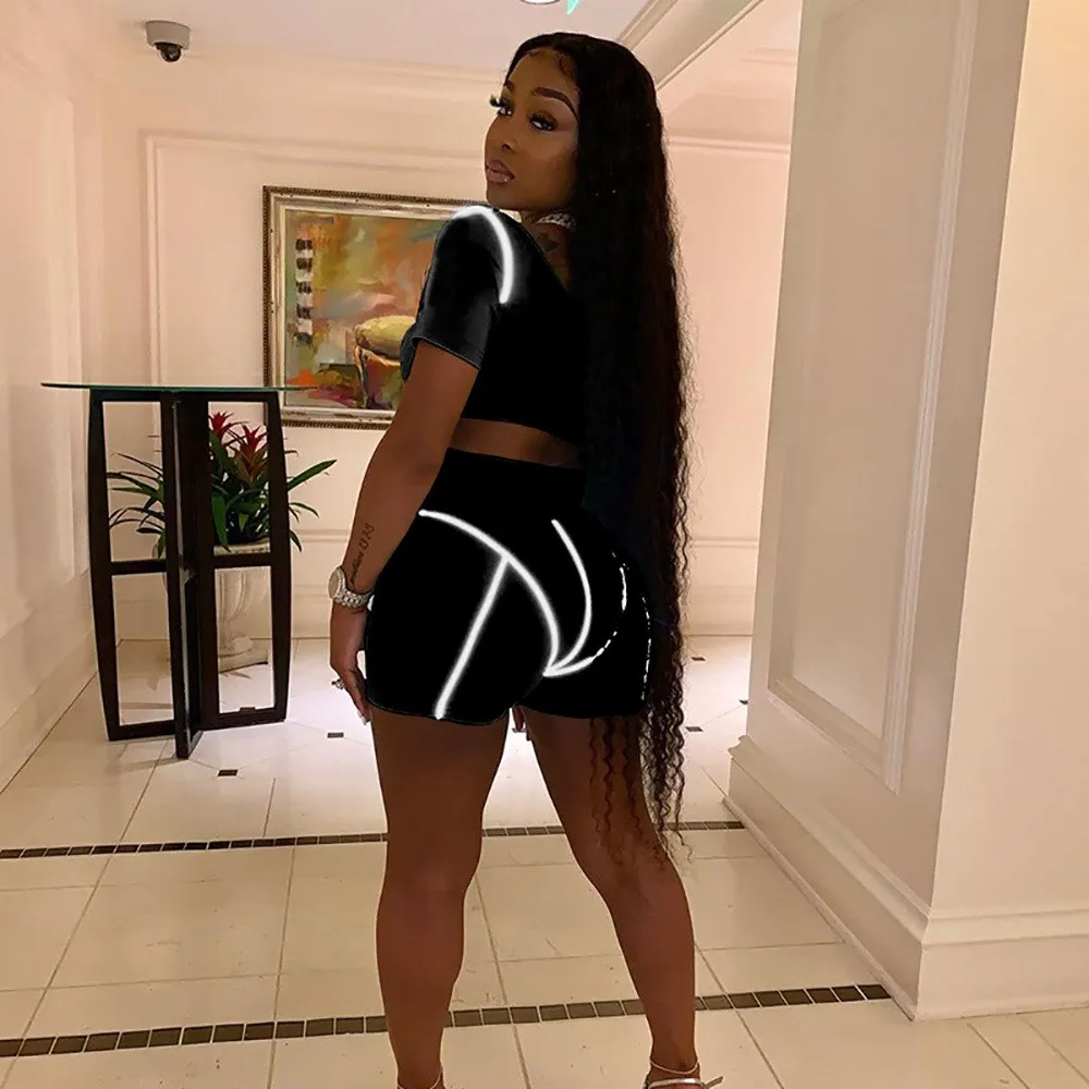 Спортивный неоновый комплект из двух предметов женский спортивный костюм