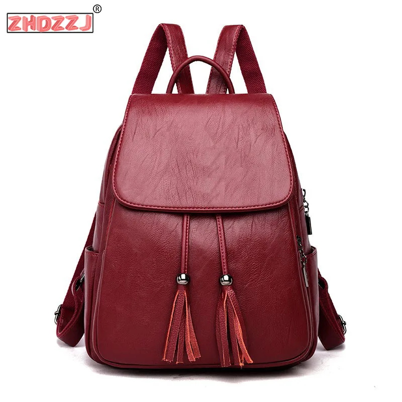 2019 новые женские рюкзаки кожаные Женский Школьный рюкзак сумки на плечо для