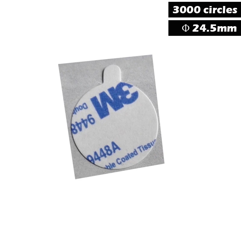 3000 circles 9448 white Round Sticker,  diameter=24.5mm. 20circles/sheet (150 sheets) 3M with remove Ear