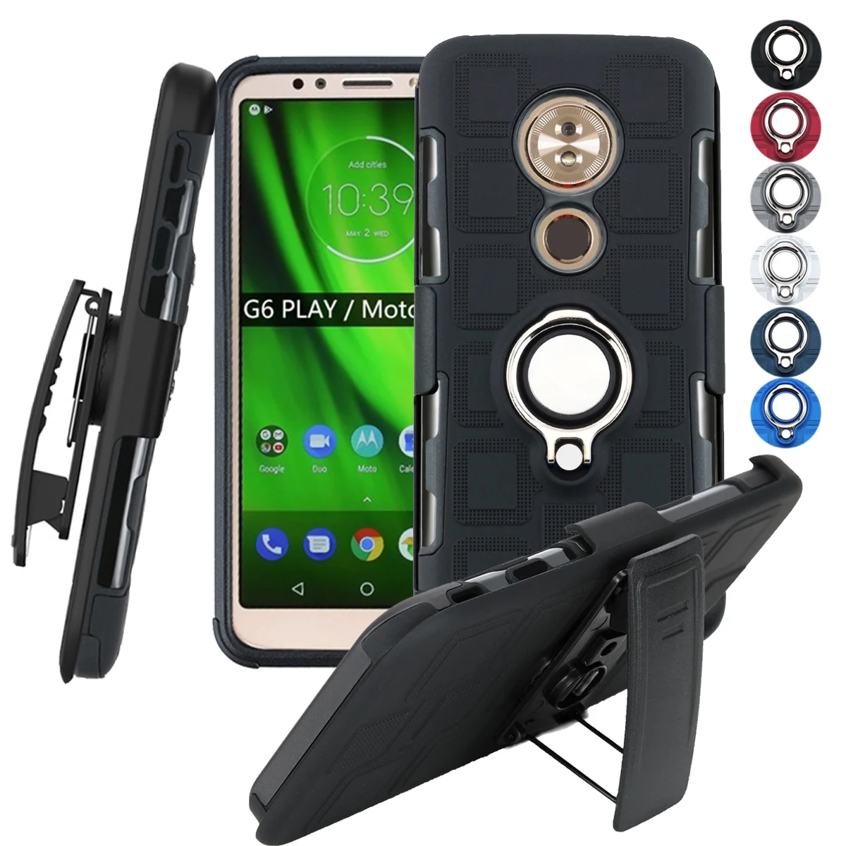 Чехол кобура для Motorola Moto G7 Power G6 Play Ring Holder на ремешке moto g4 g5 g5s g6 g7 G8 plus ударопрочный