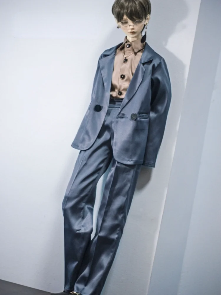 

Одежда для куклы BJD синий серый повседневный костюм куртка и брюки для 1/3 1/4 BJD SD MSD SD17 дядюшка POPO68 SSDF Одежда для куклы аксессуары