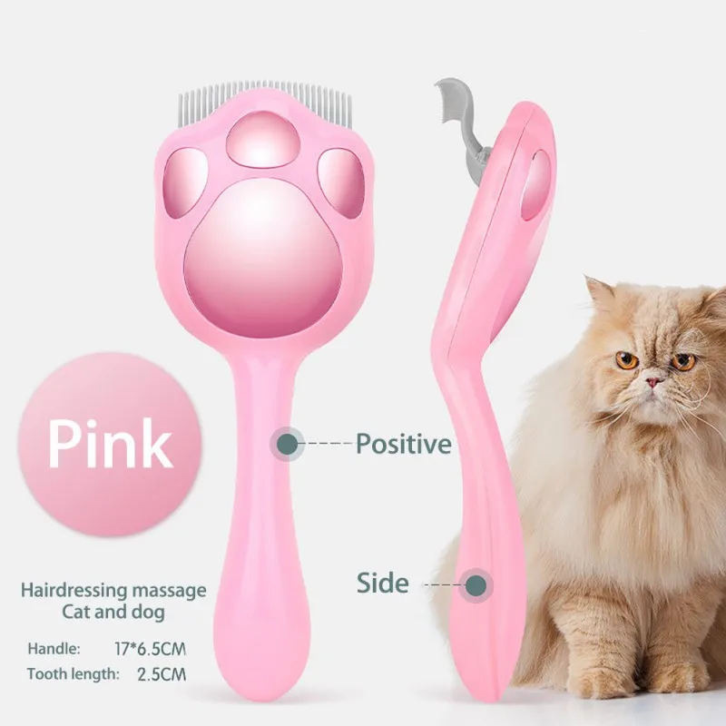 

Pet Grooming Massage Tool Pet Massage Brush Claw Shaped HandleTo Remove Loose Hairs For CatsFlea Cat Professional Grooming Tool