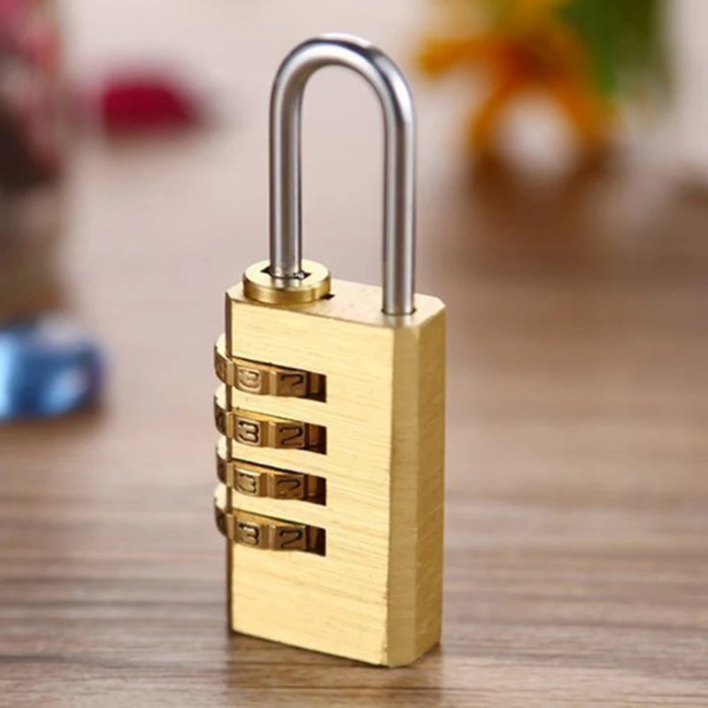 

High Quality Padlock Solid Brass Lock Digit Combination Password For Gym Outdoor Locker Case Copper Stainless Steel