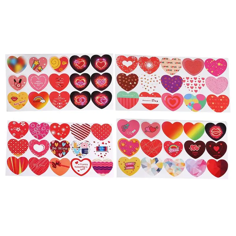 16 листов наклейки на День святого Валентина креативные этикетки самоклеящиеся
