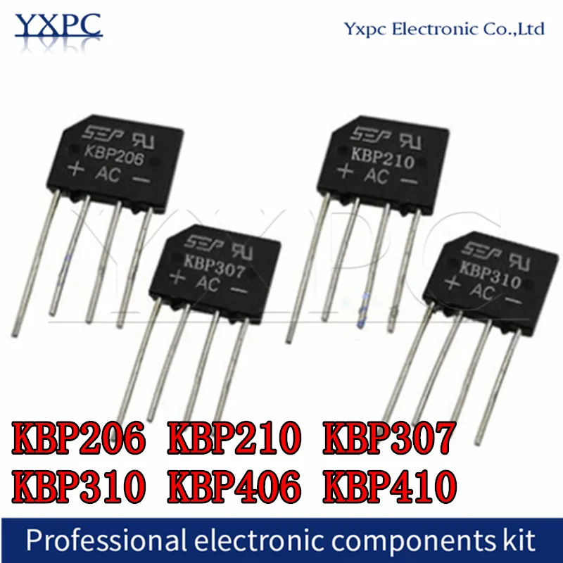 

100 шт./лот KBP206 KBP210 KBP307 KBP310 KBP406 KBP410 выпрямительный мост DIP-4