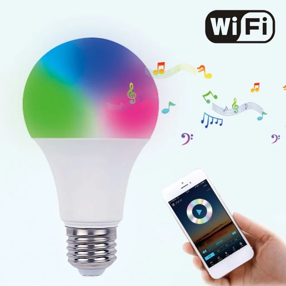 Умная Светодиодная лампа E27 с Wi-Fi 4 5/6 5 Вт музыка голосовое управление цветовая