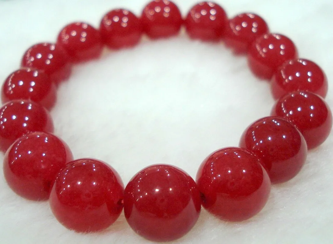 

Charming!12mm Red Ruby Bracelet 7.5"