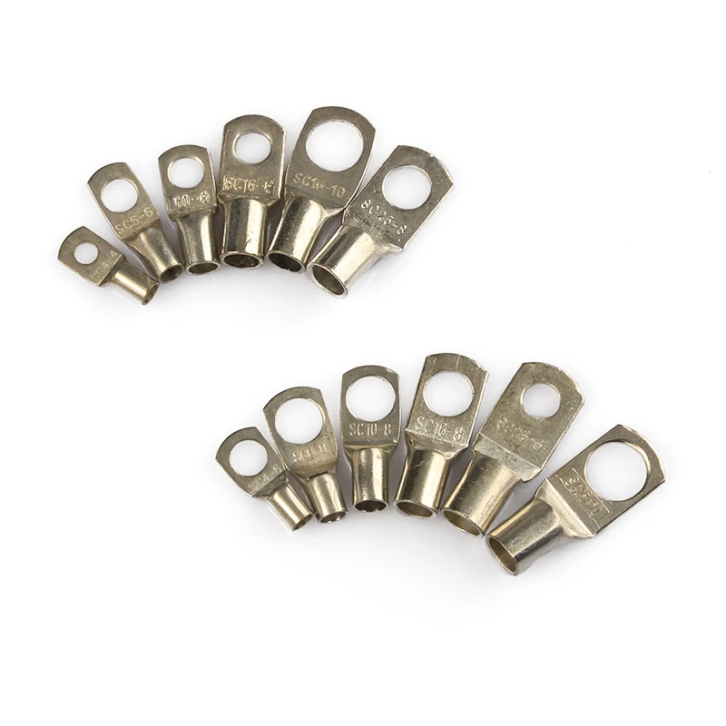 170 шт SC10 SC25 оголенные клеммы Луженая Медь Луг кольцо уплотнение провода