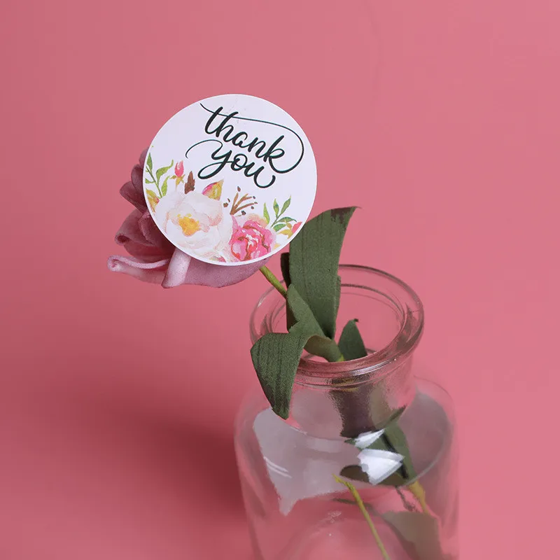 12 шт &quotспасибо&quot Сердце круглая крафт бумажная наклейка печать для изделий