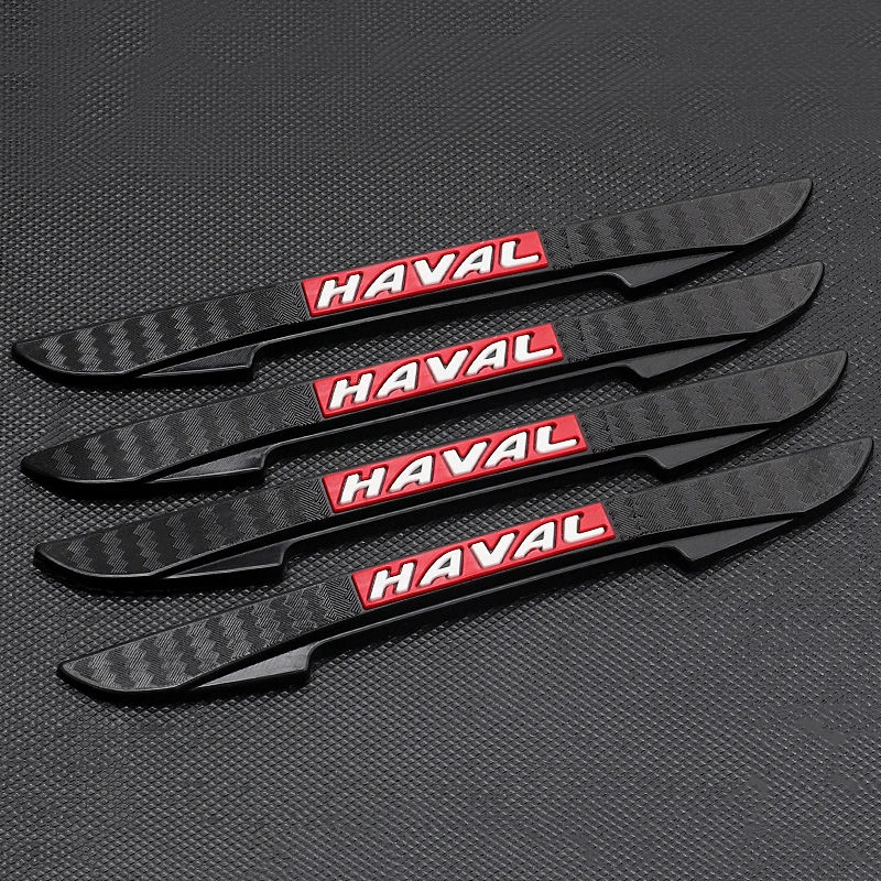 

4pcs Carbon Fiber Bumper Strip Car Door Anti-Collision Emblem For Car Stickers For HAVAL H5 H6 H7 H9 F7 F7X Car Goods