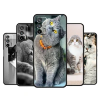 cute cat funny for oppo realme q3 q2 v15 v3 x50 x7 x3 x2 xt pro carnival superzoom 5g silicone black phone case