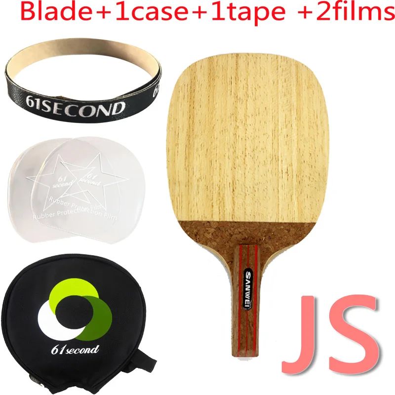JS with 1 case Sanwei STORM R3 теннисный стол для настольного тенниса(7 слоев Limba, петли) Японский ракетка для игры «азиатской хваткой» JS ракетка для пинг-понга весло - Цвет: JS with 1 case