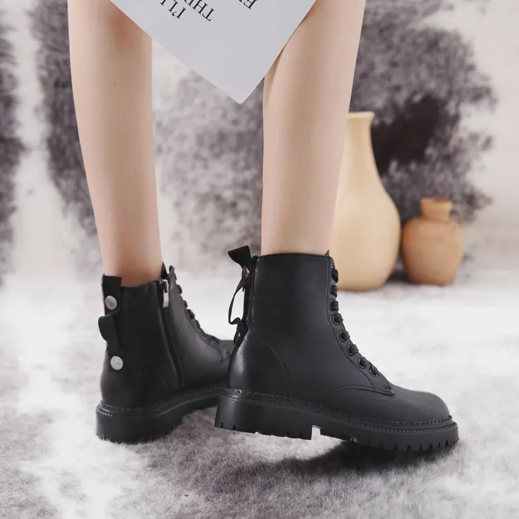 

Martin Boots Korean Version of The School Wind Single Shoes British Retro Thick Bottom Locomotive Boots Shoes for Women