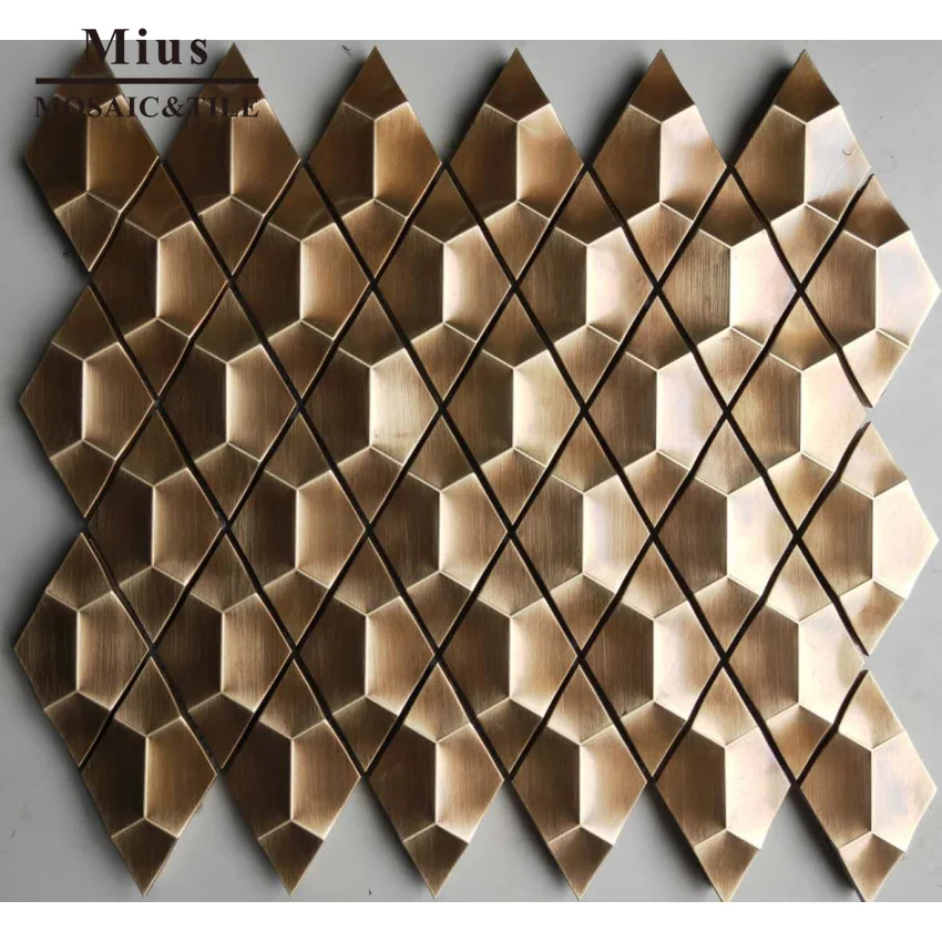 

Заводская цена, бронзовая металлическая мозаичная плитка для украшения кухонного задника