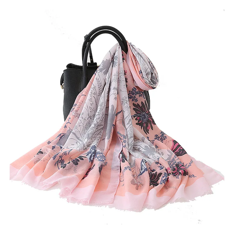 New silk scarves long ladies scarf spring and autumn variety change scarf summer beach towel sunscreen shawl wholesale