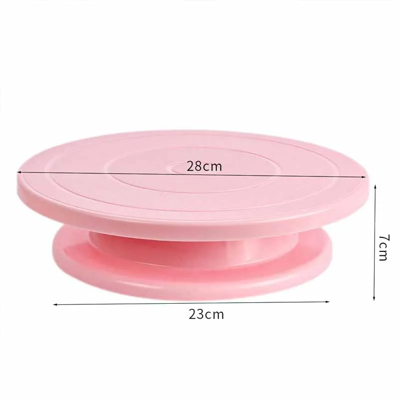 

Turntable Cake Rotating Anti-Skid Round Cake Stand Cake Decorating Pan Rotary Plastic Turntable Kitchen Gadgets DIY Baking Tool