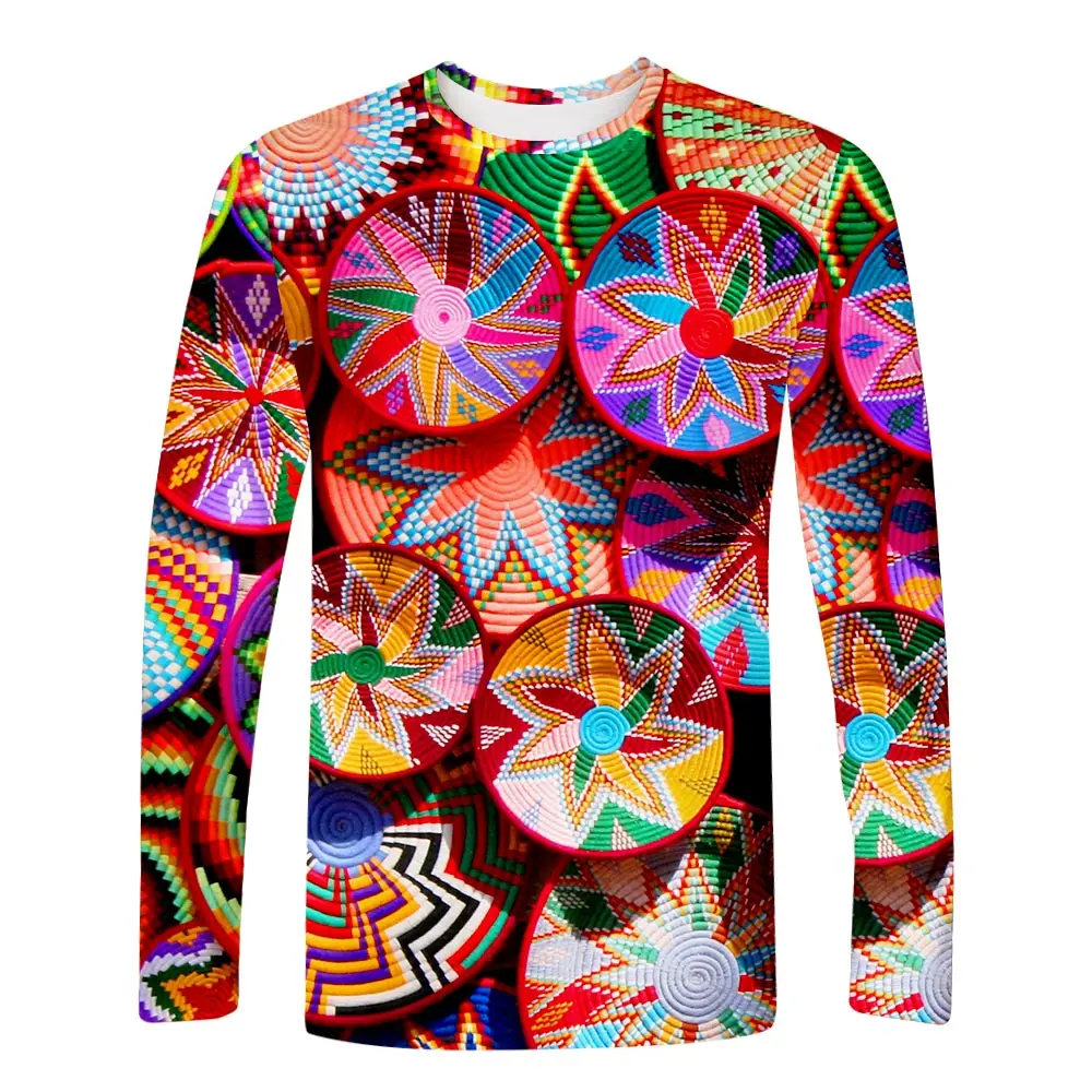 Футболка WAMNI с длинным рукавом и рисунком 3D уличная одежда забавный цветной