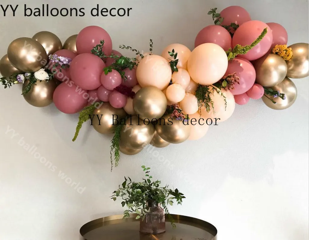 Christmas Double Layer Peach Metal Gold Complexion Arch Kit Baby Shower Weeding Birthday Party Backdrop Background Decor | Дом и сад