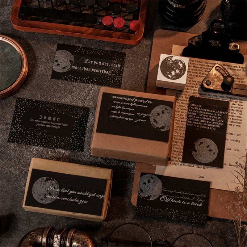 Винтажный штамп Луна старинная лампа деревянные и резиновые штампы для