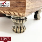 12 шт. Античная латунная ножка, латунная сундук для ювелирных изделий, деревянная коробка, Декоративные ножки, угловой кронштейн, защита для шкафа, фурнитура для мебели