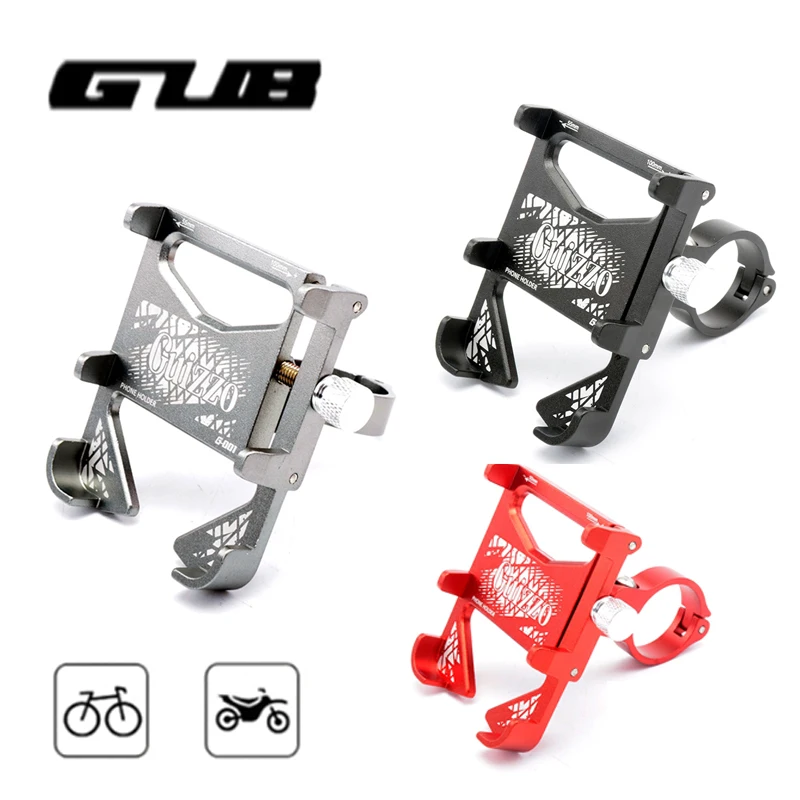 

GUB MTB Bicycle Phone Holder Universal Motorcycle Mobile Phone holder Aluminum Alloy Quick Mount Stand Road Handlebar Accessorie