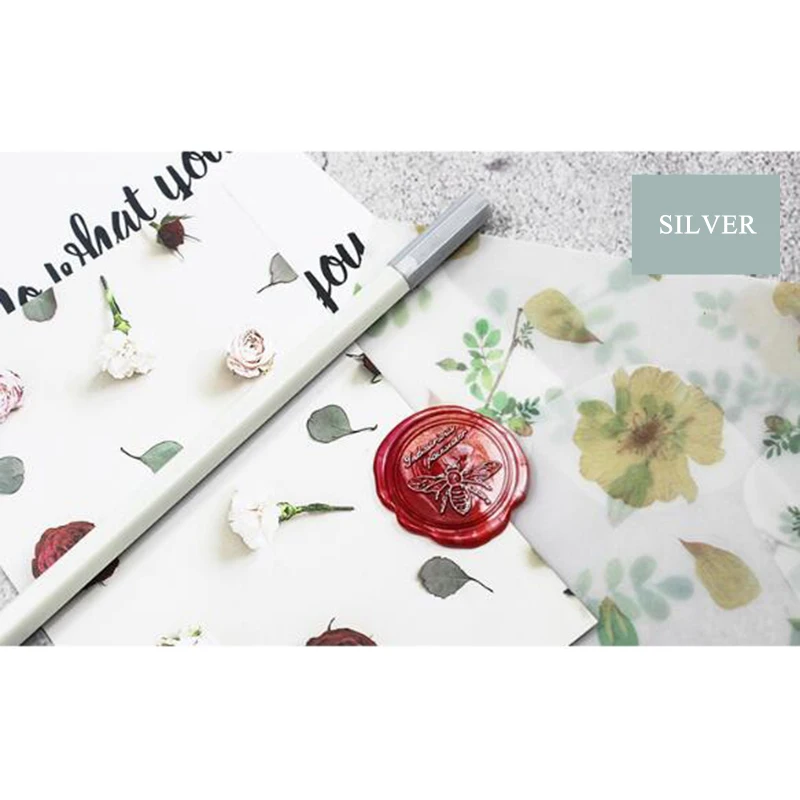 Silver Pen 1 шт. цветная ручка для восковой печати, штамп, маркер, ручка для украшения восковой печати, металлический золотой цвет, ручка, металлическая Трассировка, ручка, 11 цветов - Цвет: Silver Pen