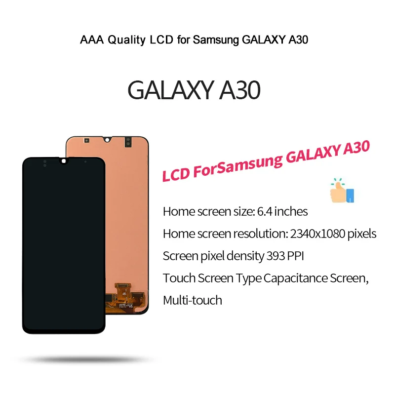 Оригинальный дисплей для Samsung Galaxy A30 ЖК AMOLED сенсорный экран с рамкой SM A305F