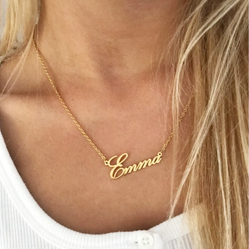 2021 ожерелье с именем и надписью на заказ настоящее рукописным текстом подвеска