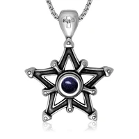 megin d vintage punk exquisite bule dinas star titanium steel pendants for men women couple friend fashion design gift jewelry