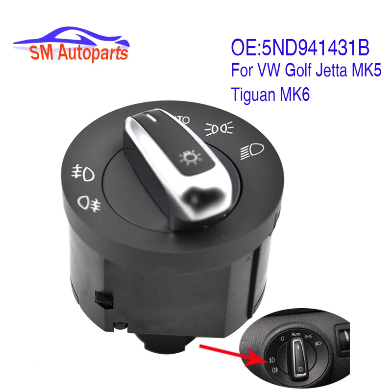 Переключатель автомобильной фары 5ND941431B для VW Golf Jetta MK5 Tiguan MK6 ручка