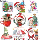 Мультяшная Рождественская аппликация, тепловые термоклейкие наклейки для одежды, нашивка с животными, совой, единорогом, термоклейкие наклейки для одежды