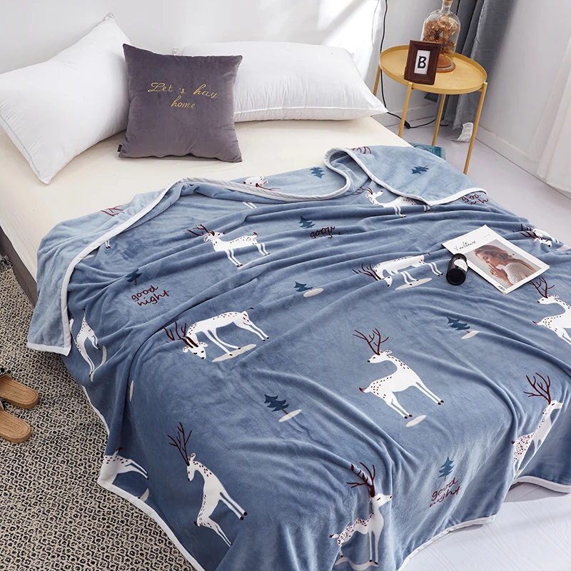 Одеяла с оленями Мультяшные стеганые одеяла двойные Полноразмерные королевские