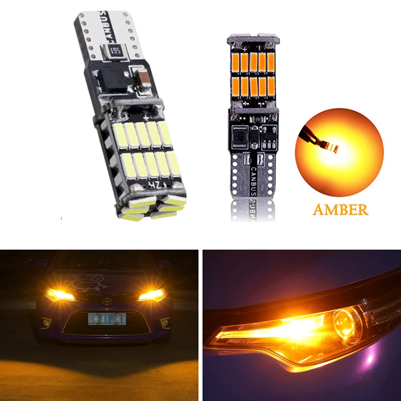 2 шт. W5W 168 12v светодиодный лампы габаритные фонари для автомобиля оранжевые T10 авто
